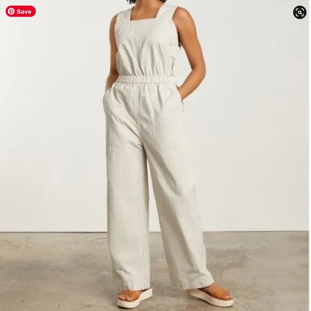 Everlane Apron Striped Jumpsuit
